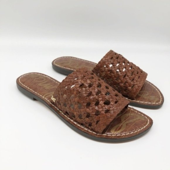 Sam Edelman Shoes - SAM EDELMAN Genovia Brown Woven Slide Sandal